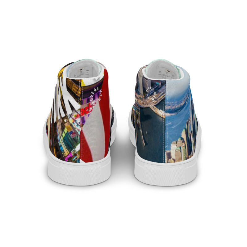 LINE OF WORLD CITIES NYC Men’s high top canvas shoes