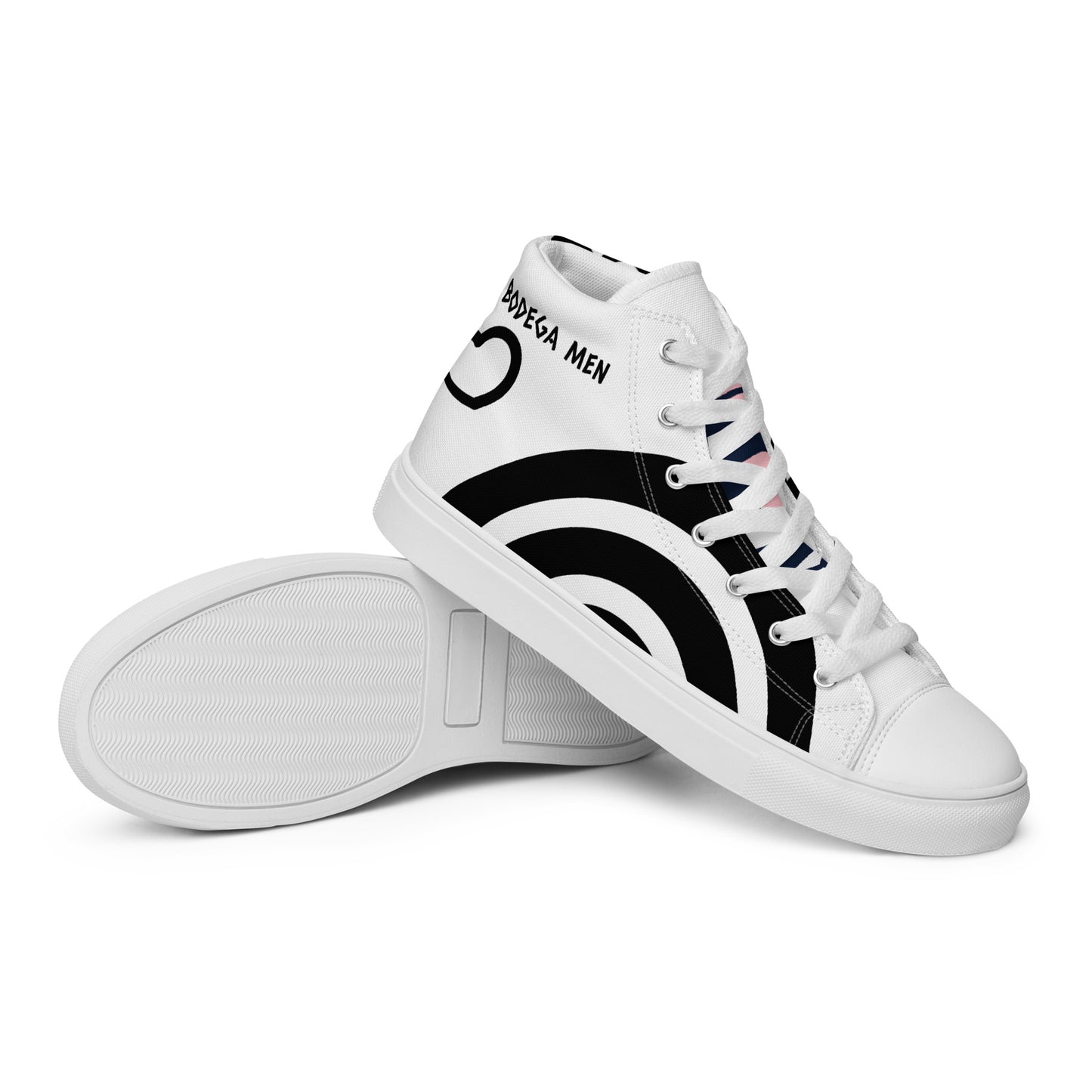 Black Line Design Women’s high top canvas shoes