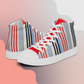 INSPIRATION RAYURES EN RED Women’s high top canvas shoes