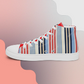 INSPIRATION RAYURES EN RED Women’s high top canvas shoes