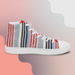 INSPIRATION RAYURES EN RED Women’s high top canvas shoes