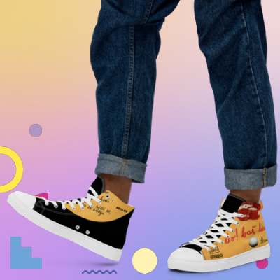 BJIELO DUGME inspiration  Unisex high top canvas shoes