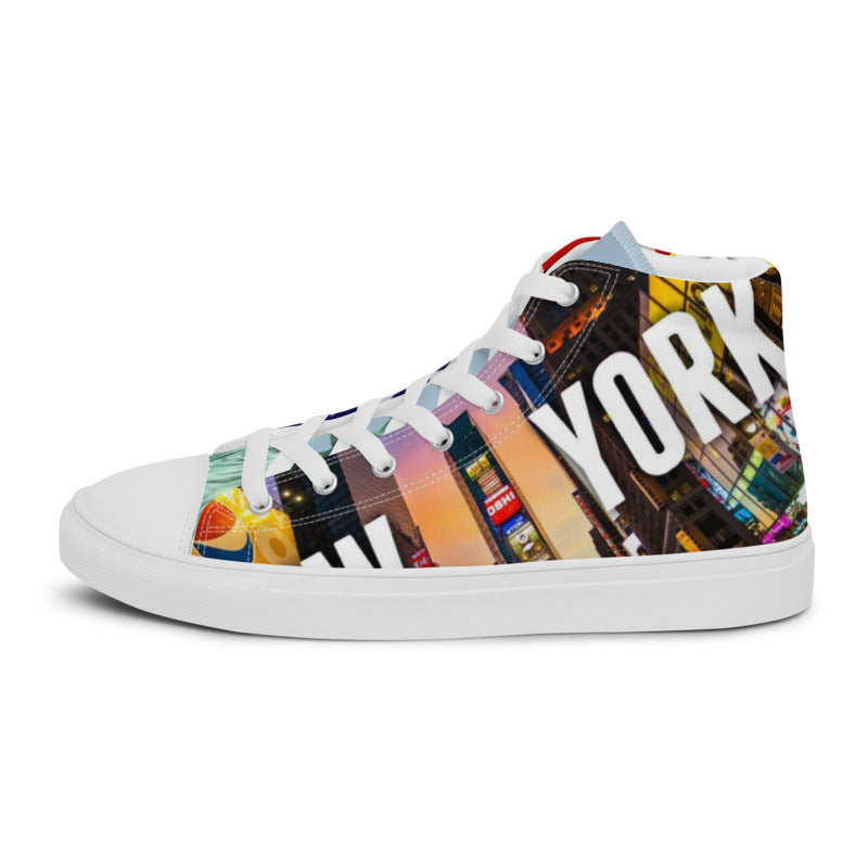 LINE OF WORLD CITIES NYC Men’s high top canvas shoes