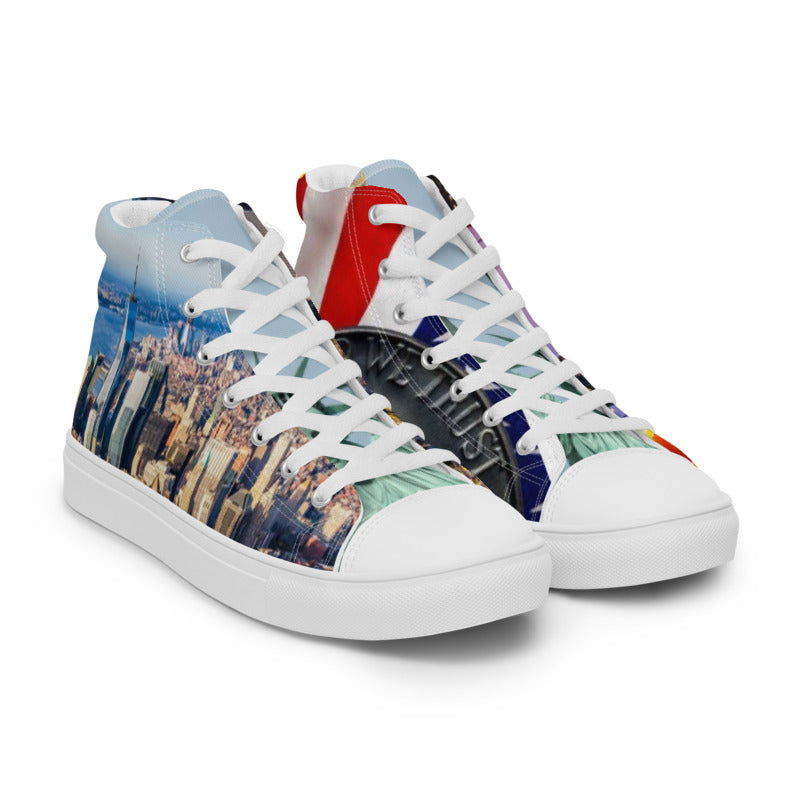 LINE OF WORLD CITIES NYC Men’s high top canvas shoes