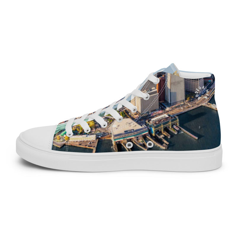 LINE OF WORLD CITIES NYC Men’s high top canvas shoes