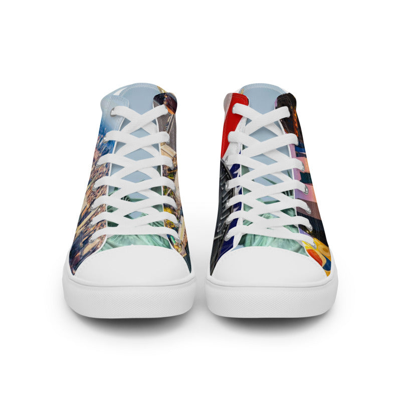 LINE OF WORLD CITIES NYC Men’s high top canvas shoes