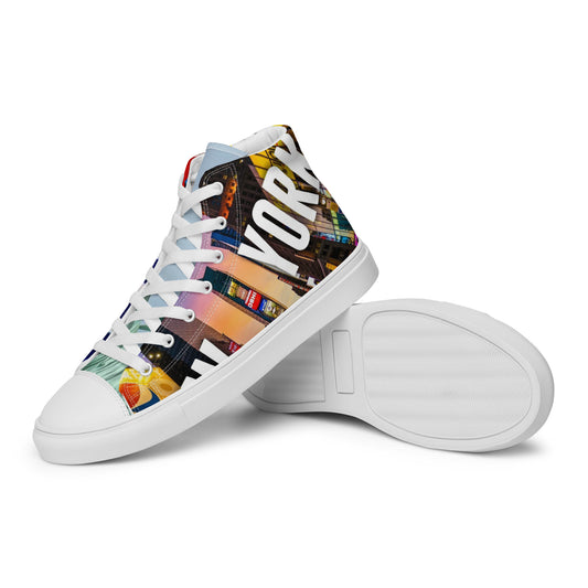 LINE OF WORLD CITIES NYC Men’s high top canvas shoes