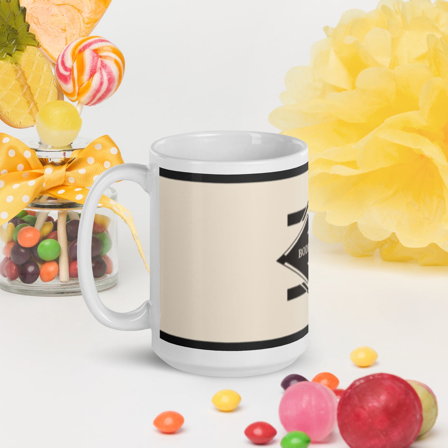 White glossy mug