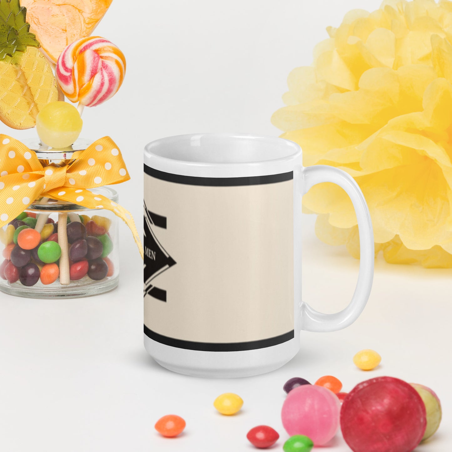 White glossy mug