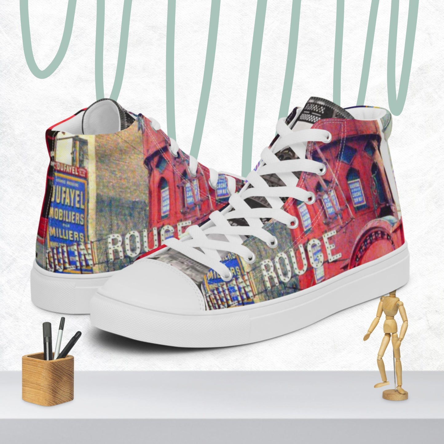 WOLRD CITIES LINE PARIS  Women’s high top canvas shoes