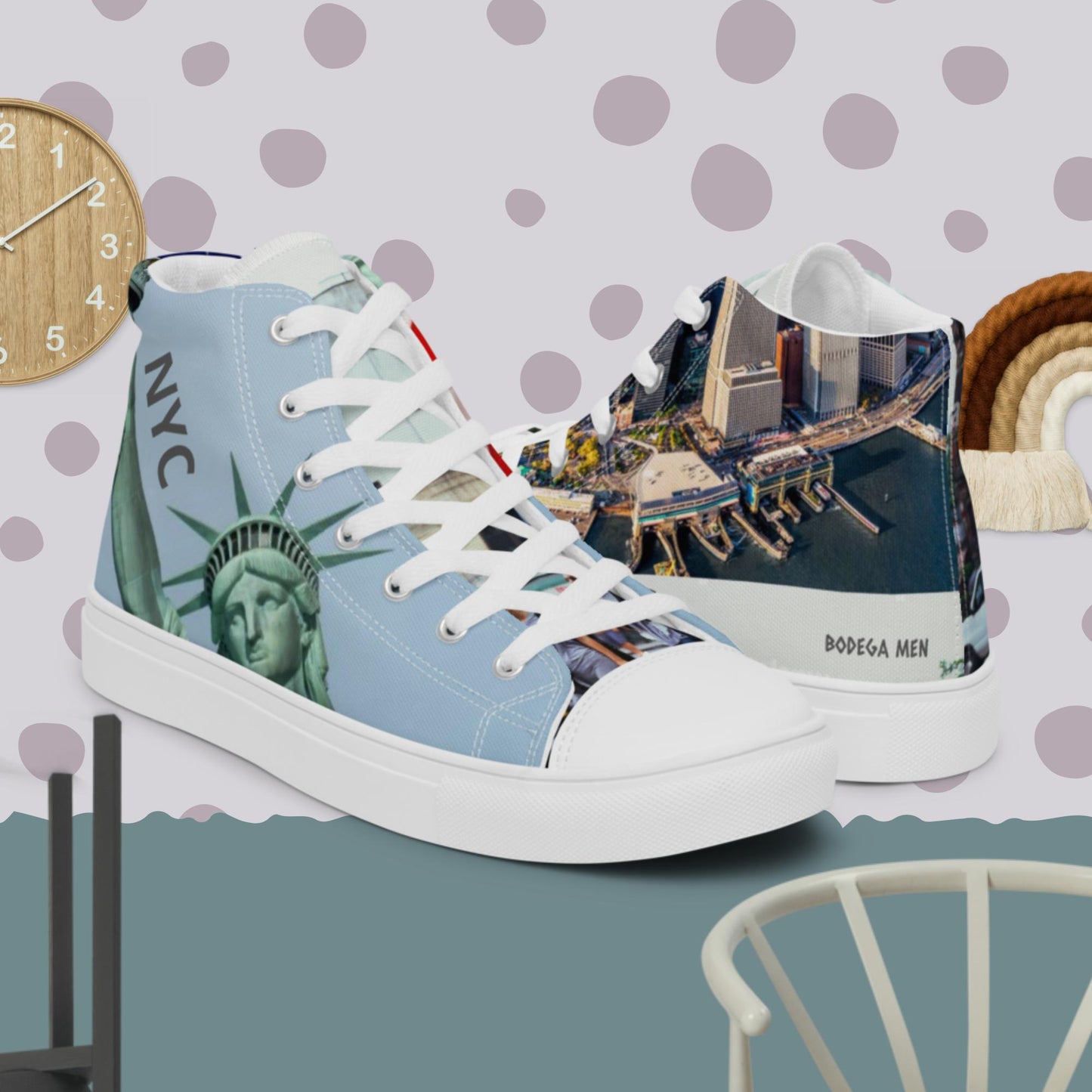 LINE OF WORLD CITIES NYC Women’s high top canvas shoes