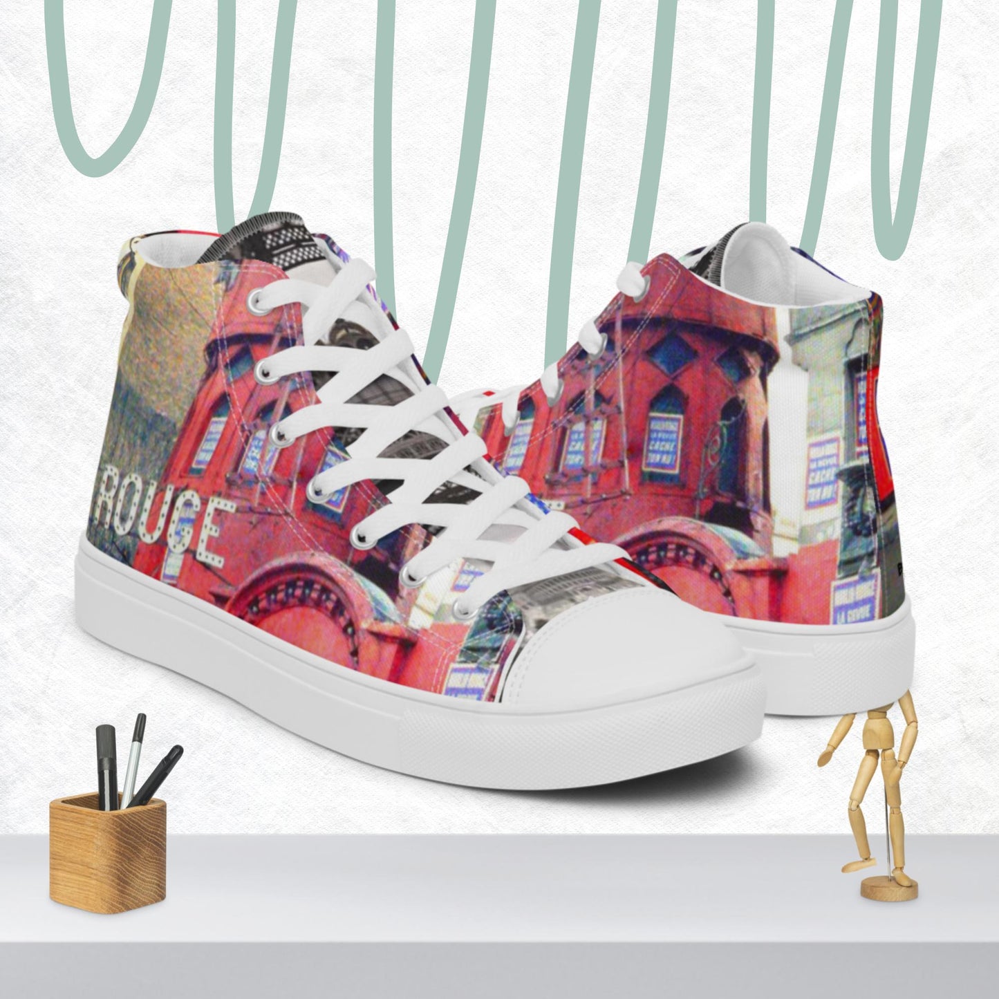 WOLRD CITIES LINE PARIS  Women’s high top canvas shoes